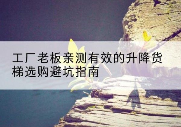 定襄升降货梯怎么选-工厂老板亲测有效的升降货梯选购避坑指南